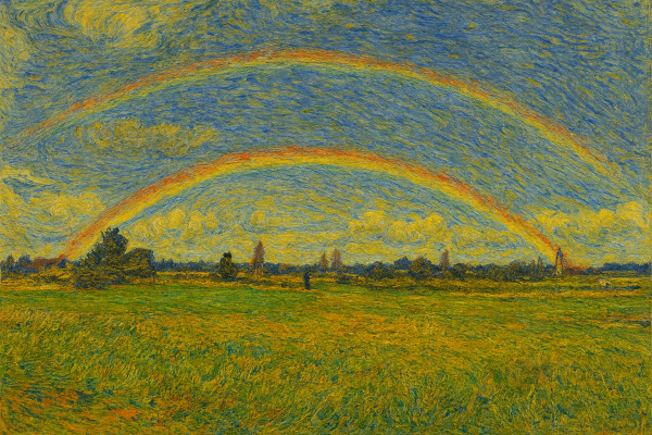 Dubbele regenboog op Golfbaan Heelsum